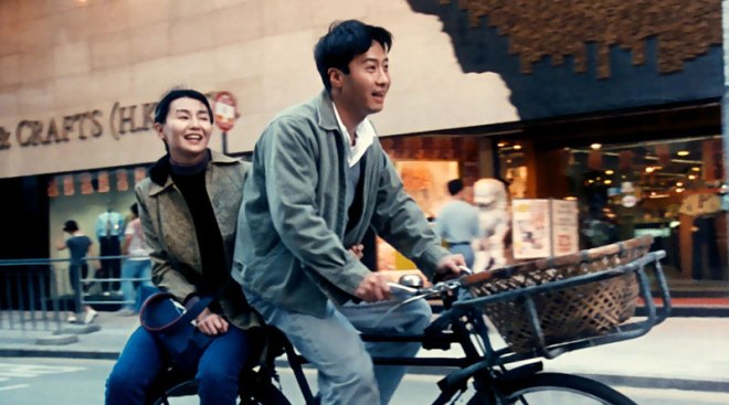Leon Lai and Maggie Cheung in "Comrades, Almost a Love Story" (1996)