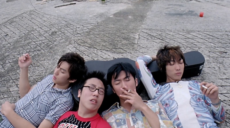(L-R) Benjamin Yuen, Yu Ka-Ho, Nicholas Tse and Sam Lee in "Young and Dangerous: The Prequel" (1998)